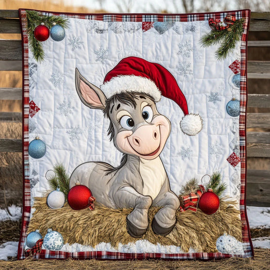 Jolly Donkey Christmas Quilt Blanket