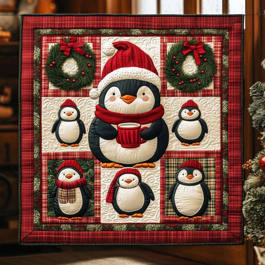 Jolly Penguin Quilt Blanket
