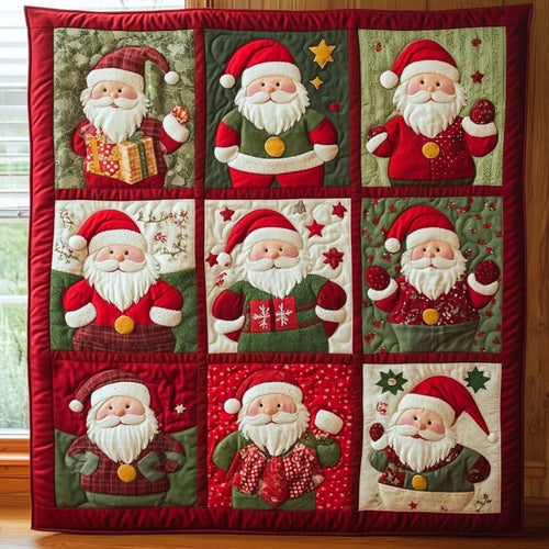 Jolly Santa Claus Quilt Blanket