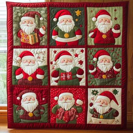 Jolly Santa Claus Quilt Blanket