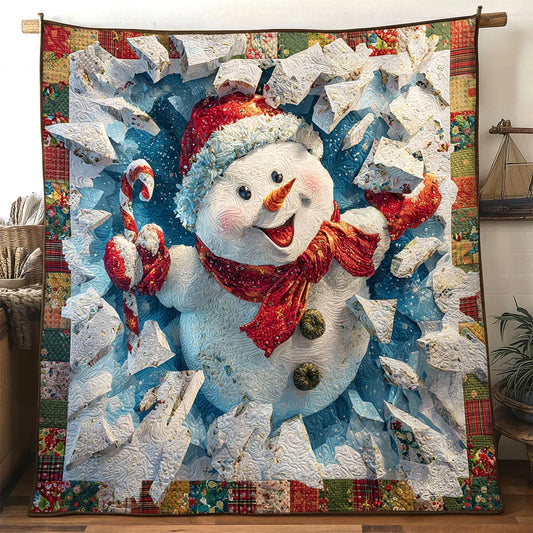 Jolly Spirit Snowman Quilt Blanket
