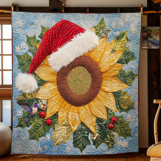Jolly Sunflower Wishes Quilt Blanket