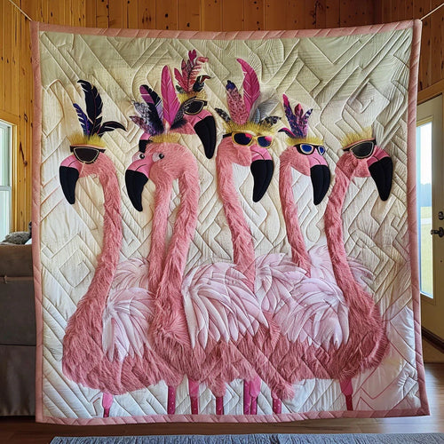 Joy Flamingo Quilt Blanket