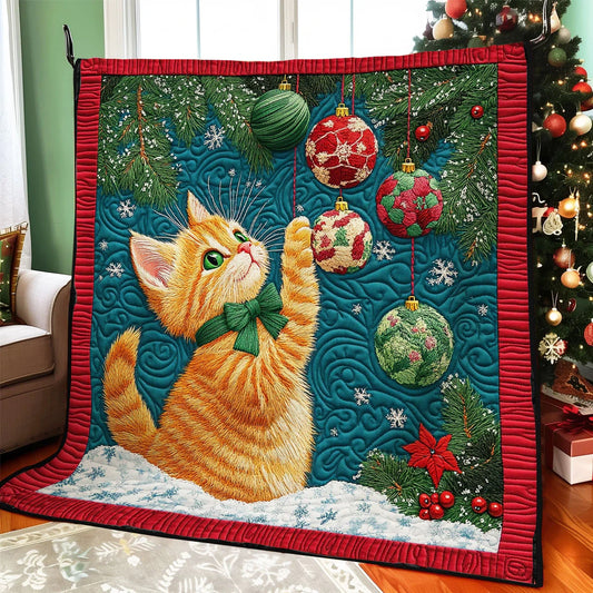 Joyful Cat Quilt Blanket
