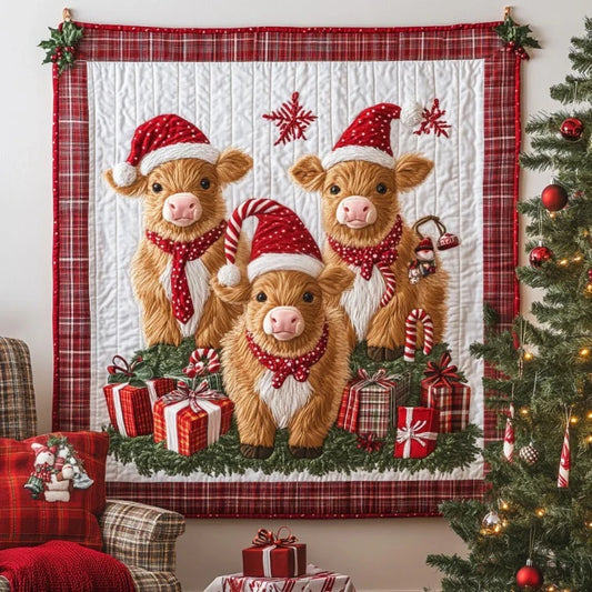 Joyful Cows Quilt Blanket