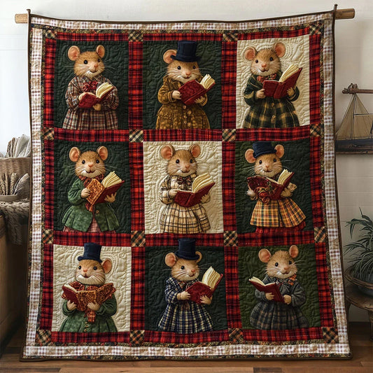 Joyful Night Mouse Quilt Blanket