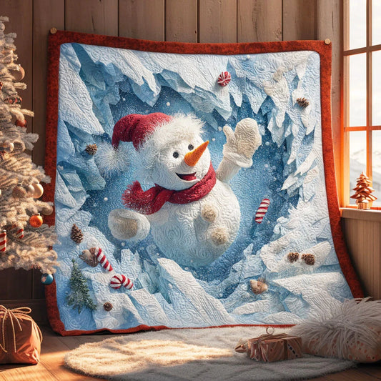 Joyful Snowman Quilt Blanket
