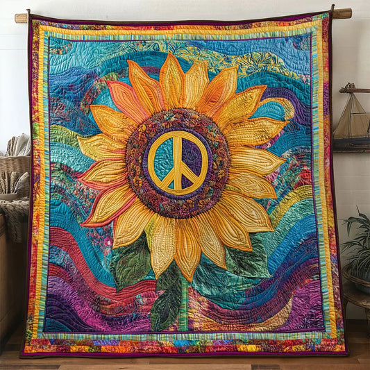 Joyful Sunflower Quilt Blanket