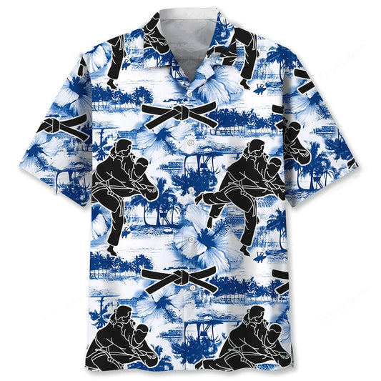 Judo Blue Nature Hawaiian Shirt - S - hawaiian shirt
