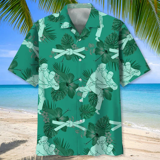 Judo Kelly Green Hawaiian Shirt - S - hawaiian shirt