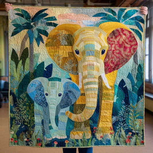 Jungle Buddy Quilt Blanket - Quilted Blanket by OtterMia