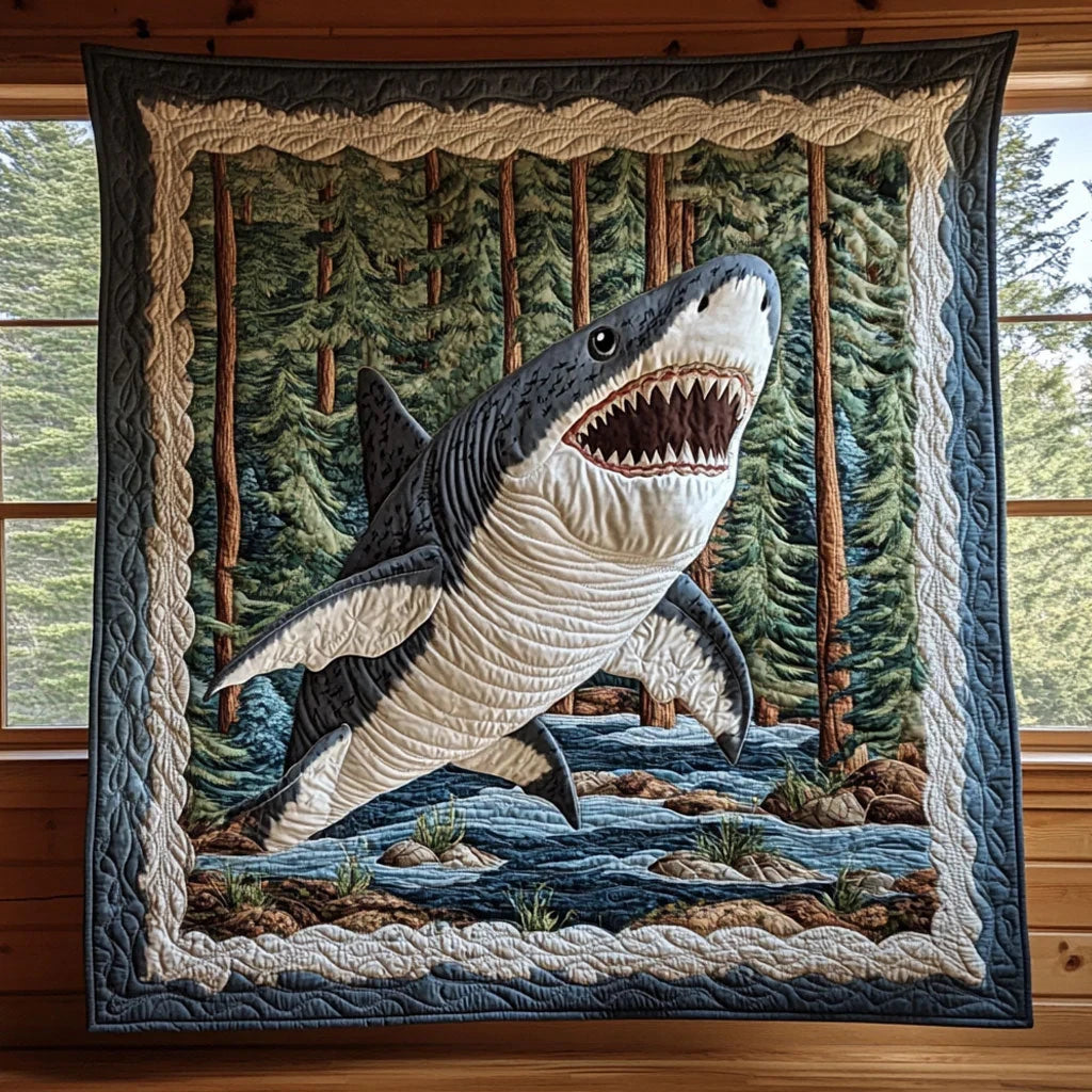 Jungle Shark Jaw Quilt Blanket