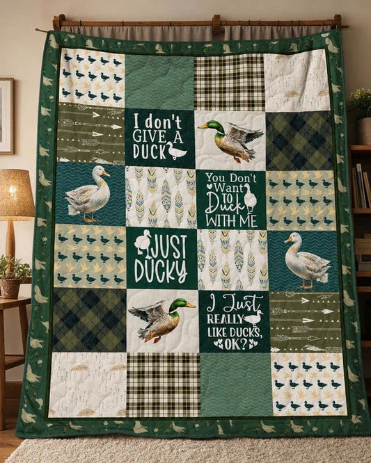 Just Ducky Quilt Blanket - Quilted Blanket by OtterMia