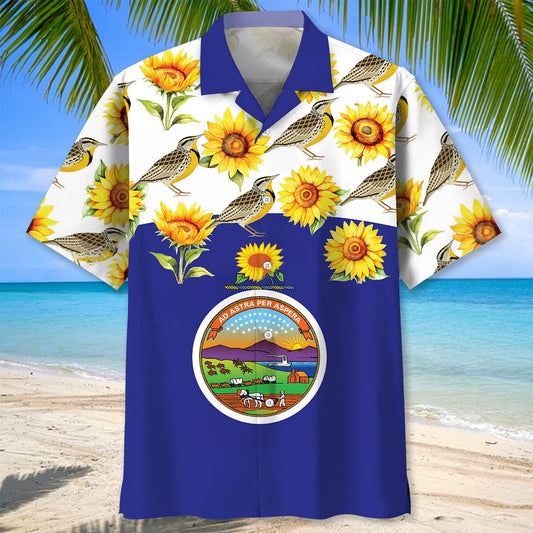 Kansas Sunflower State Hawaiian Shirt - S - hawaiian shirt