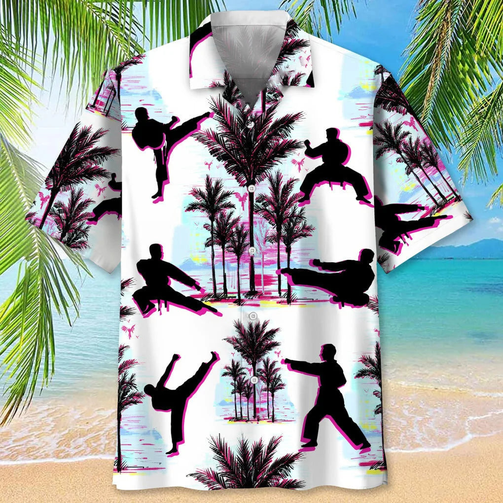 Karate Abstract Background Hawaiian Shirt