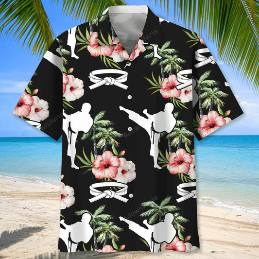 Karate Nature Flower Hawaiian Shirt - S - hawaiian shirt