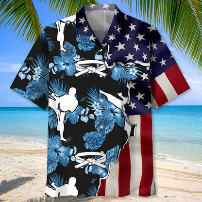 Karate Tropical Flag Hawaiian Shirt