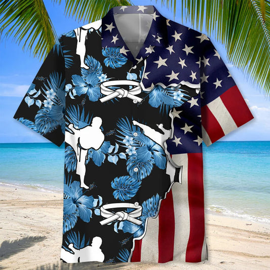 Karate Tropical Flag Hawaiian Shirt - S - hawaiian shirt