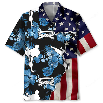 Karate Tropical Flag Hawaiian Shirt