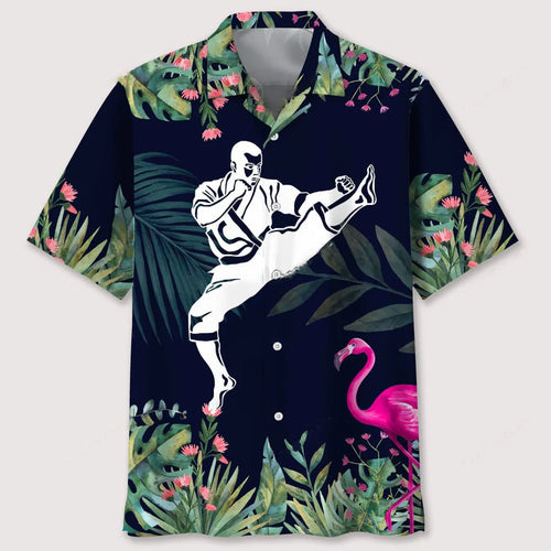 Karate Tropical Leaf Hawaiian Shirt