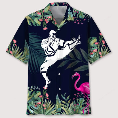 Karate Tropical Leaf Hawaiian Shirt