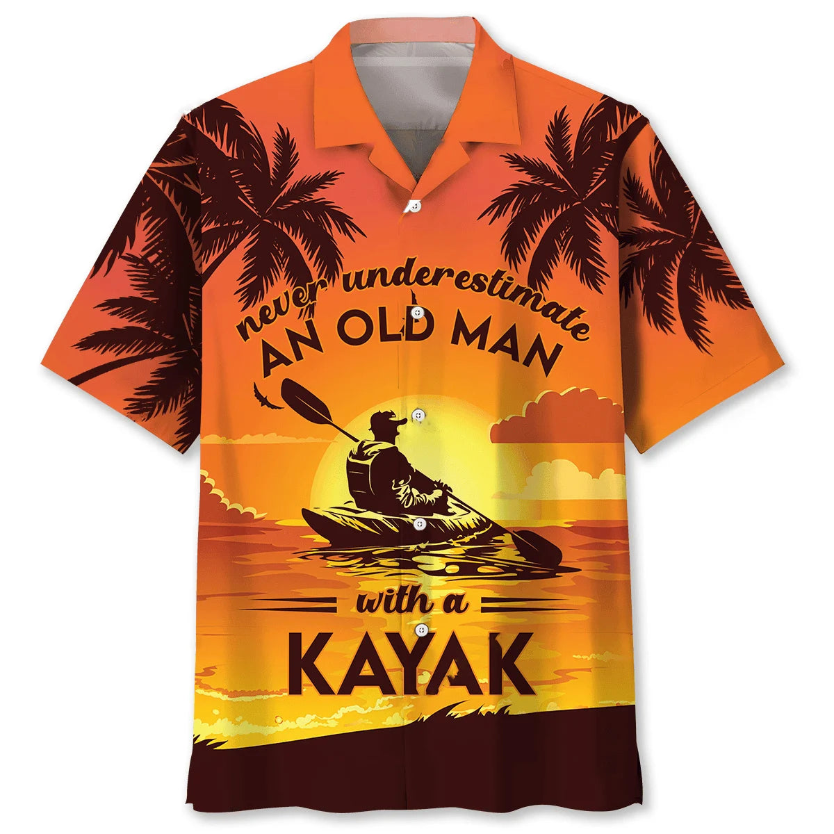 Kayaking Old Man Hawaiian Shirt