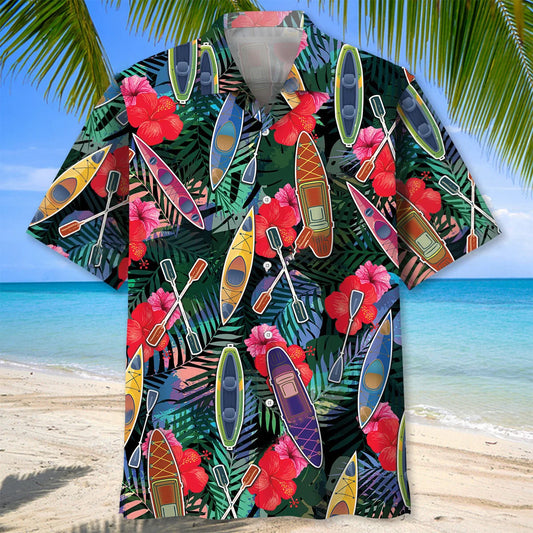Kayaking Tropical Hawaiian Shirt - S - hawaiian shirt