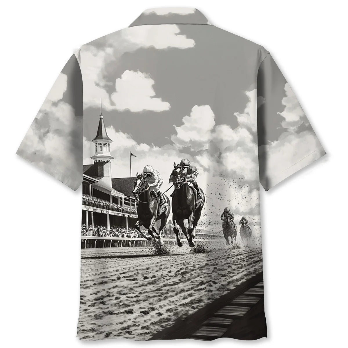 Kentuckey Derby Black and White Art Hawaiian Shirt
