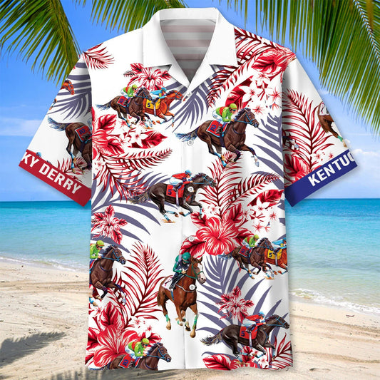 Kentucky Racing Hawaiian Shirt - S - hawaiian shirt