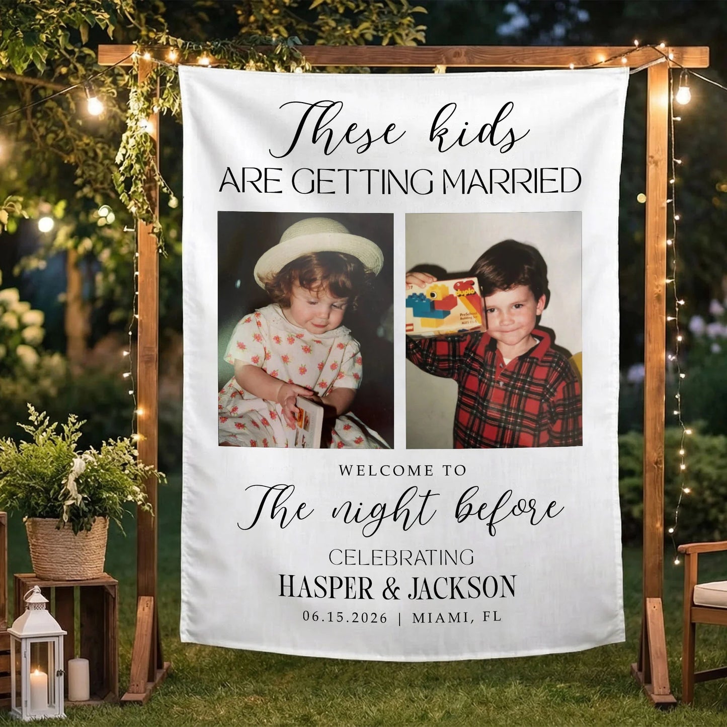 These Kids Are Getting Married Banner Personalized Rehearsal Dinner Photo Backdrop Custom Wedding Banner, personalized wed...