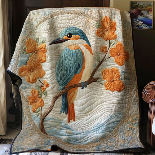 Kingfisher Bird Quilt Blanket
