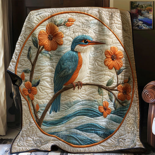 Kingfisher Bird Quilt Blanket