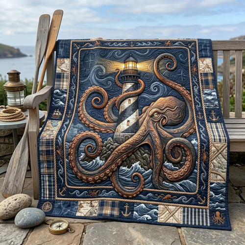 Kraken Lighthouse Quilt Blanket