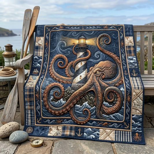 Kraken Lighthouse Quilt Blanket
