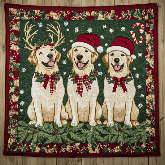 Labrador Frosty Night Quilt Blanket