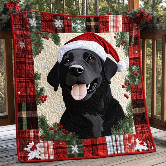 Labrador Holiday Joy Quilt Blanket