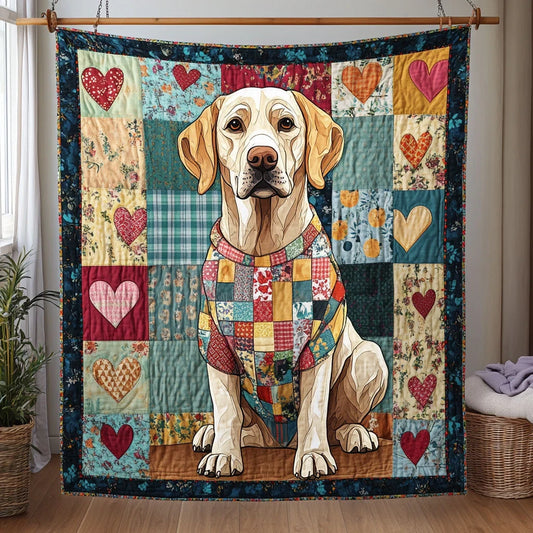 Labrador Patchwork Love Quilt Blanket