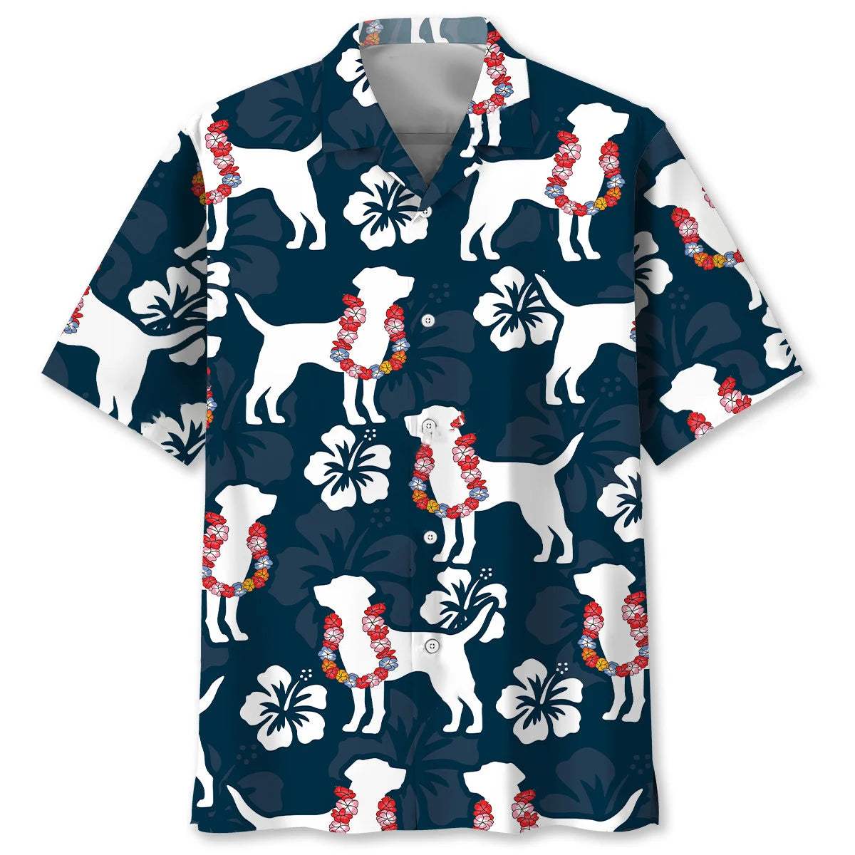 Labrador Aloha Hibiscus Hawaiian Shirt