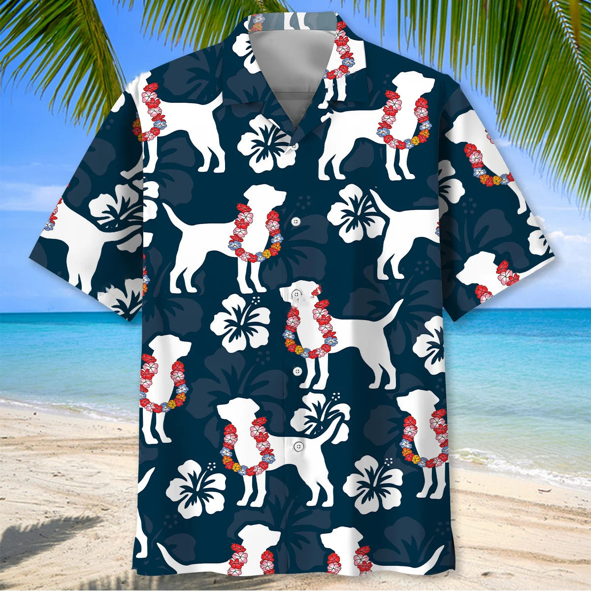 Labrador Aloha Hibiscus Hawaiian Shirt
