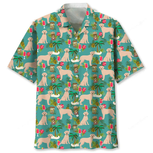 Labrador Hawaiian Beach Hawaiian Shirt - M - hawaiian shirt