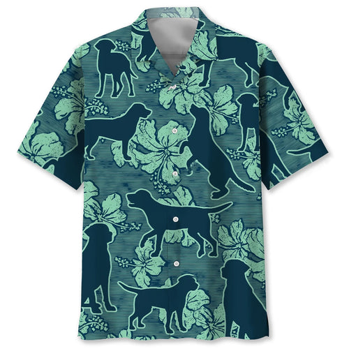 Labrador Hibiscus Hawaiian Shirt