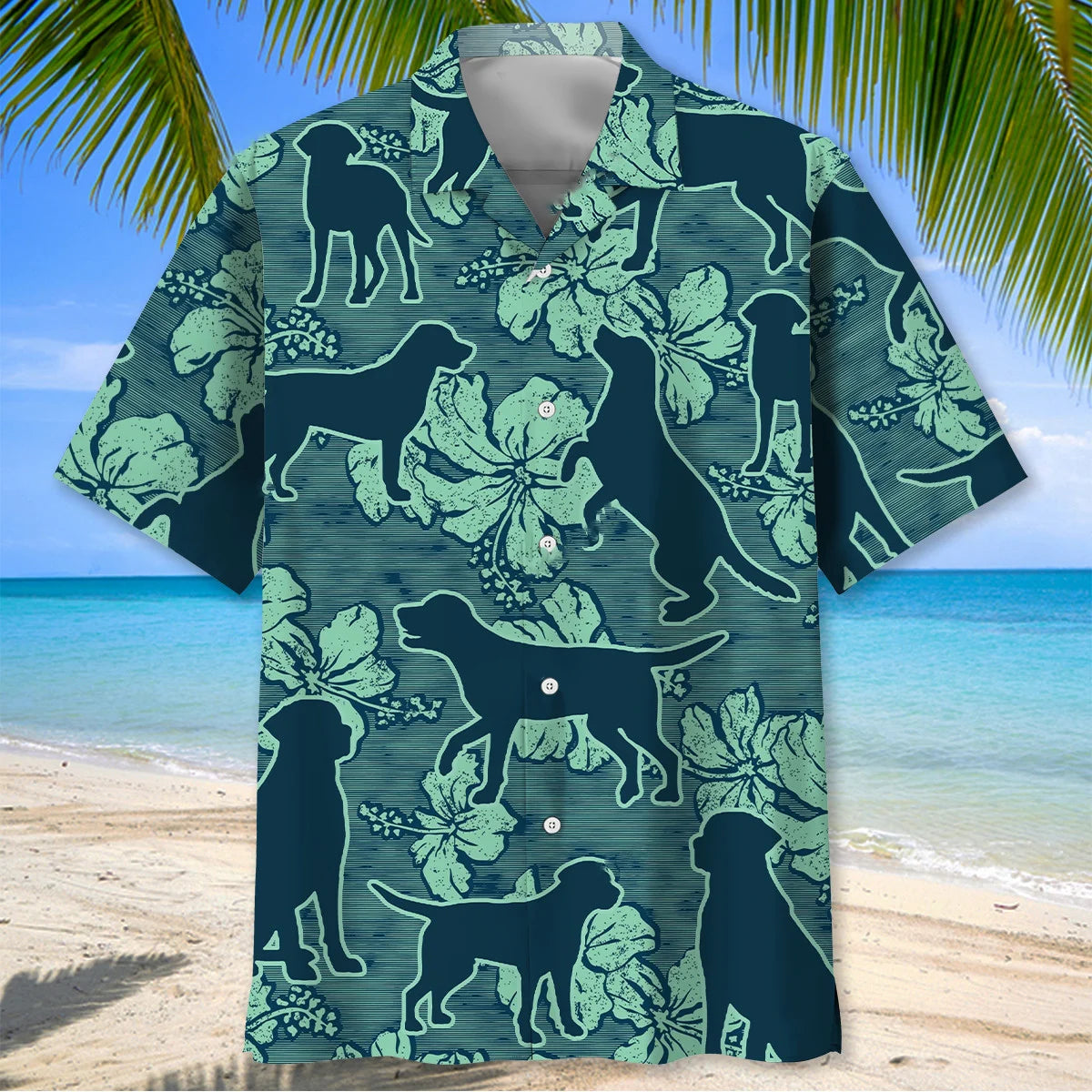 Labrador Hibiscus Hawaiian Shirt