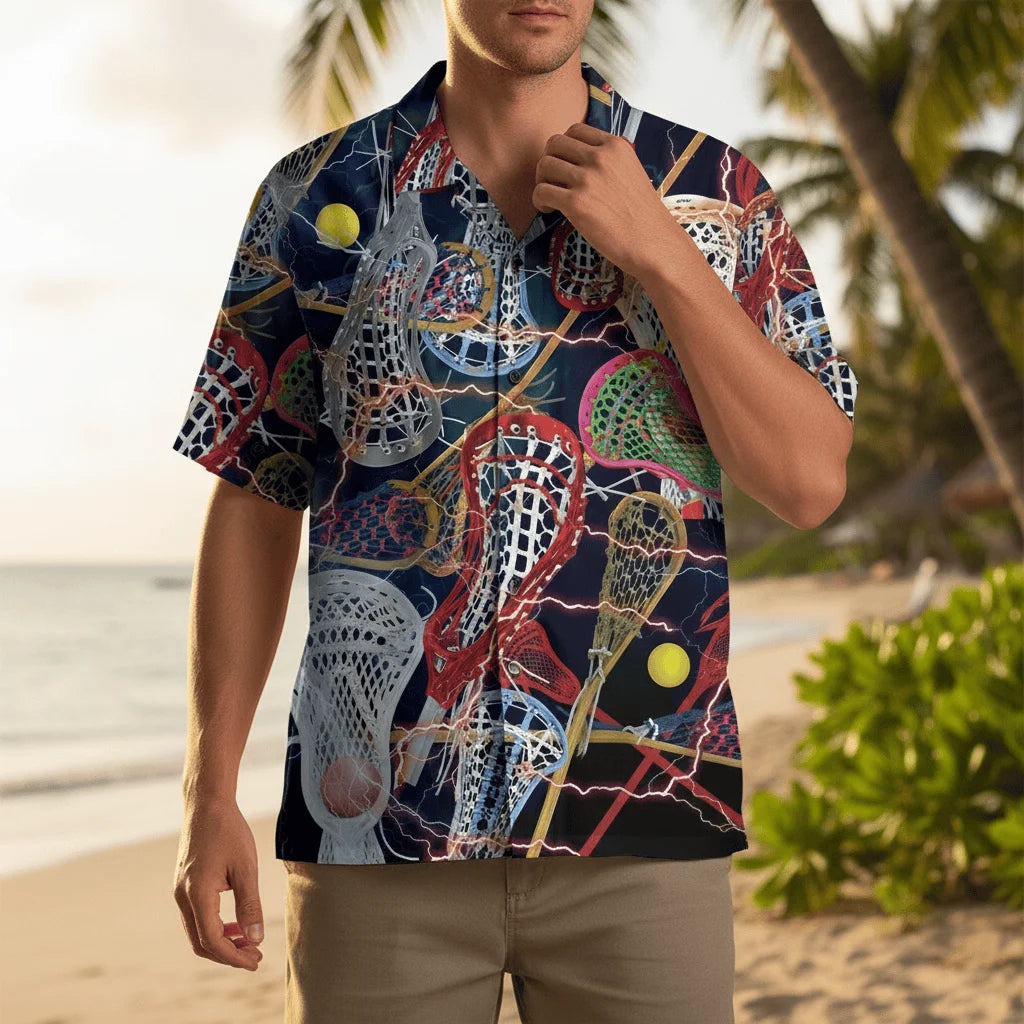Lacrosse Color Hawaiian Shirt
