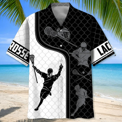 Lacrosse Mesh Pattern Hawaiian Shirt