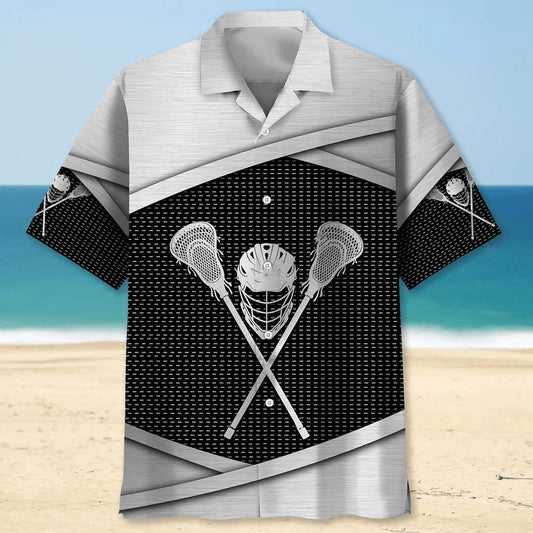 Lacrosse Mesh Pattern Seamless Hawaiian Shirt - S - hawaiian shirt