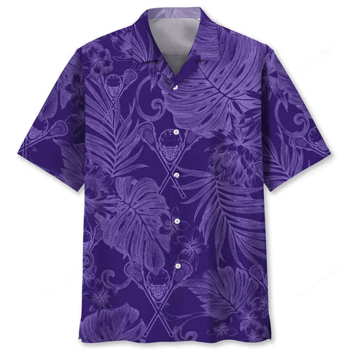 Lacrosse Purple Hawaiian Shirt