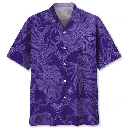 Lacrosse Purple Hawaiian Shirt - S - hawaiian shirt