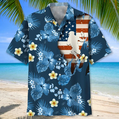 Lacrosse Usa Blue Tropical Hawaiian Shirt
