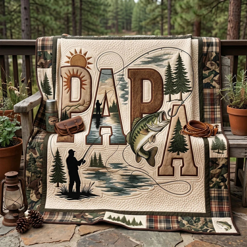 Lake Life Papa Quilt Blanket