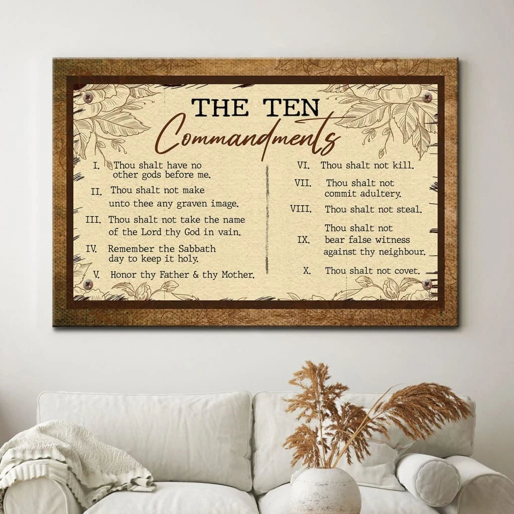 10 commandments wall art canvas (view 6)